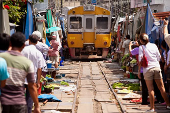 Mercado del tren de Bangkok